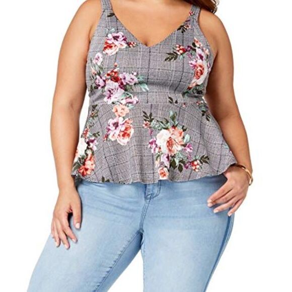 Soprano Trendy Plus Size Peplum Top - Picture 2 of 3